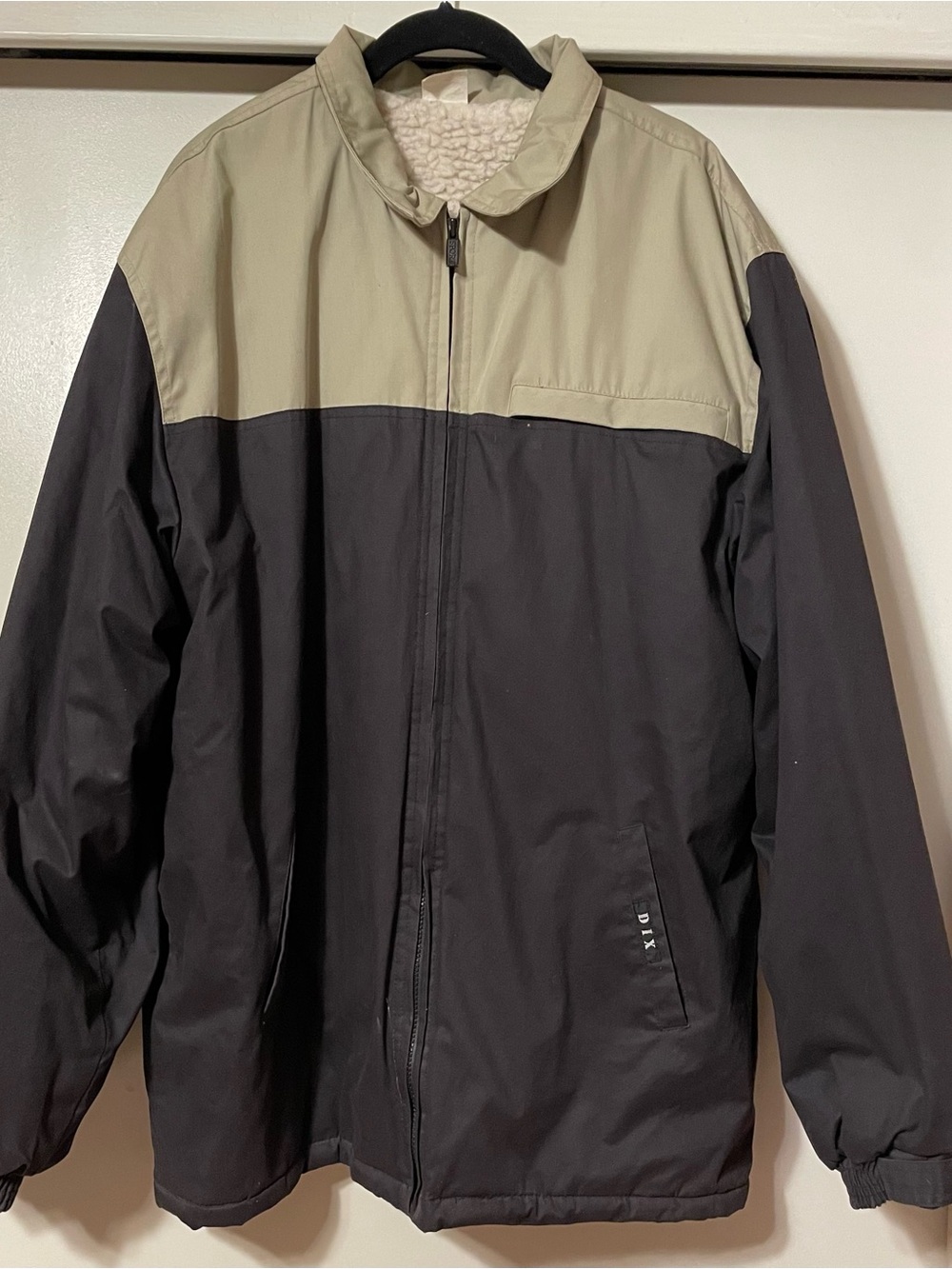 DIXXON Two-Tone Black and Beige Windbreaker Jacket XL